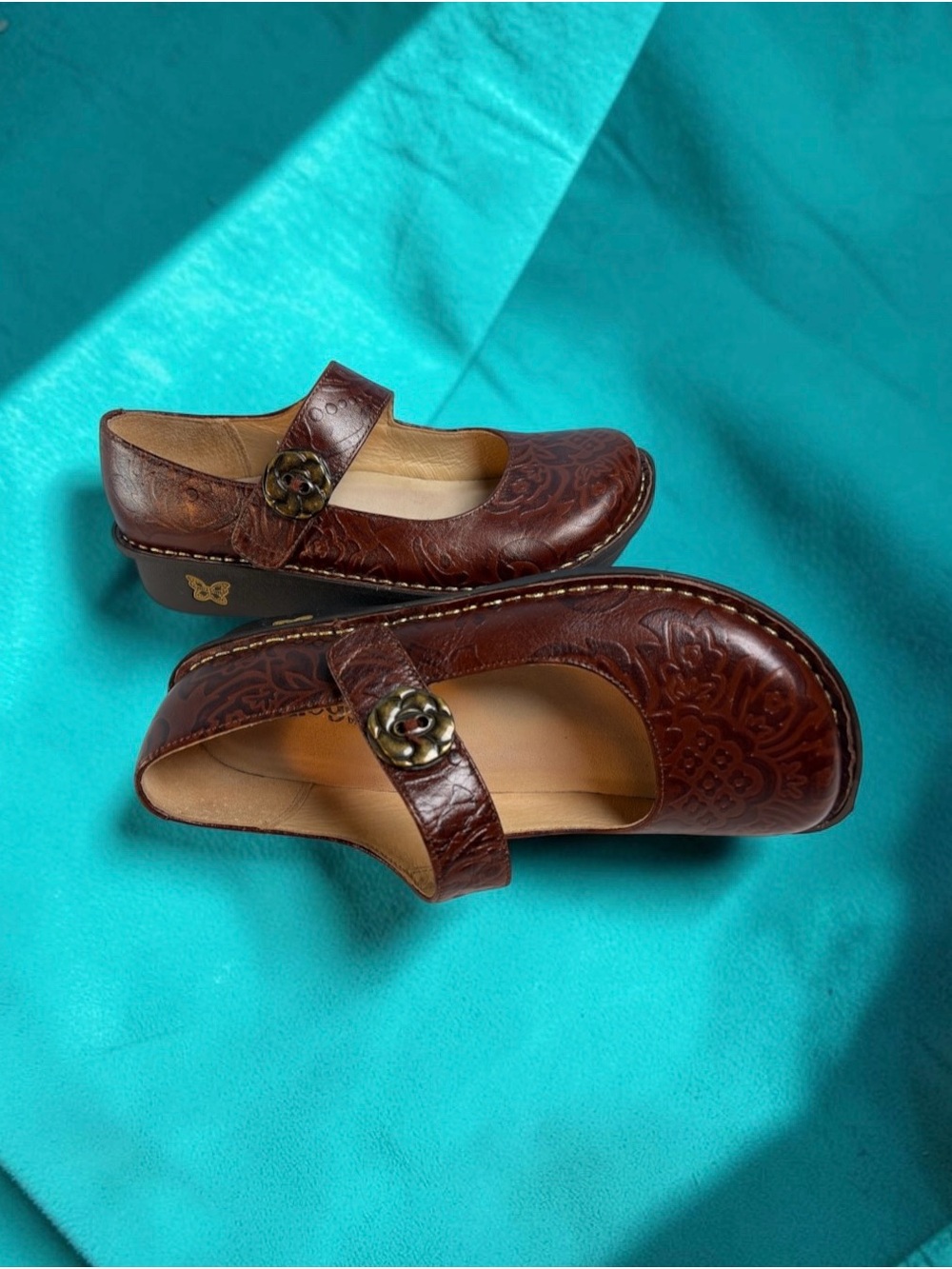 Alegria Paloma Women’s Shoes Mary Jane Style Flutter Choco Size 38 EU 8/8.5 US